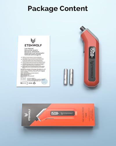 ETENWOLF T300 Digital Tire Pressure Gauge 3-200 PSI, Industrial Tire Gauge Calibrated to ANSI B40.7 Grade 2A(Plus-Minus 0.5%), Backlit LED Screen, Grey - color: Space Grey
