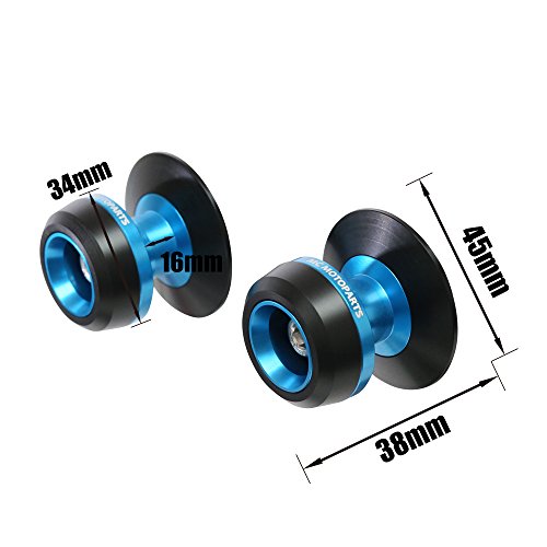 MC MOTOPARTS Twall 6MM CNC Swingarm Spools Compatible with DAYTONA 675 2006-2010 06 07 08 09 10 (Blue) - color: Blue
