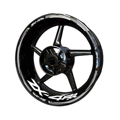 Wheel Stickers for Ka&wasaki for N&INJA ZX-4RR ZX4RR Reflective Motorcycle Wheel Sticker Hub Decal Rim Stripe Tape Decals - color: Style 12