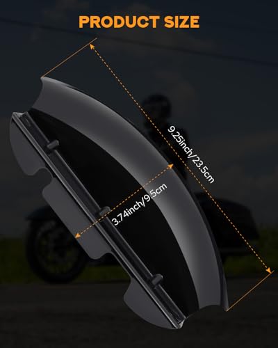 PBYMT Motorcycle Lower Triple Tree Wind Deflector Compatible with Harley Davidson Touring Street Glide Road Glide Electra Glide Road King FLH/T FLHX 2014-2023, Vivid Gloss Black - color: Gloss Black