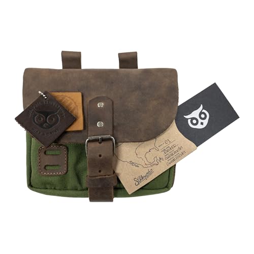 Hide & Drink, Survival Camping Pouch, Belt Loop, Rustic and Handy Tool Bag, Weather Resistant Outdoor Accessories, Traveling Essentials, Waxed Canvas, Handmade - color: Olive