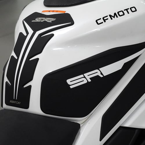 Motorcycle Tank Pad,Motorcycle Fuel Tank Protector,Gas Tank Decals Compatible With CFMOTO 450SR CF MOTO SR450 450 SR(Black White) - color: Black White
