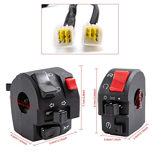 Universal Motorcycle Switch 7/8” 22mm Motorcycle Horn Button Blinker Fog Light Light Start Handlebar Electric Control Switch