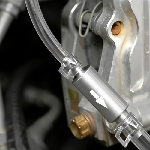 2 PCS Brake Bleeder Kit, One Way Check Valve Tube Bleeding Tool with Metal Clips, Hydraulic Brake Fluid Bleeder Replacement Hose Kit for Car Motorcycle Bike Clutch