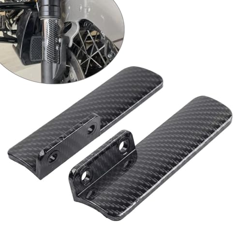 2 Pcs ABS Guard Cover Front Fork Guard Protectors YZT-FCY-01C Carbon Fiber Pattern Black For Harley-Davidson CVO Street Glide 117/121 23-25