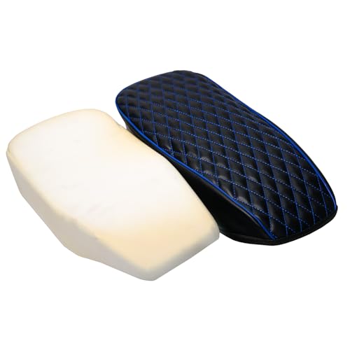 JMCHstore Blue Diamond Stitch Retro Upgraded 17'' Seat Cover for Coleman BT200X Mini Bike 196cc, Hisun 200-7 for Viper 200cc Trail Bike Cushion Replacement Parts - color: Blue Stitch
