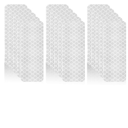 50 Pcs Super Reflection Reflective Stickers Made of 3M DG3, White Outdoor Waterproof Safety Reflective Tape for Car/Bike/Mailbox/Helmet/Truck - Safety Stickers White - color: White 50pcs