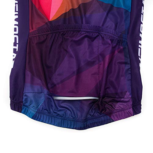 Women's Cycling Jersey Bike Shirts Short Sleeve Ladies Bicycle Clothing MTB Cycle Jacket - color: Purple, size: X-Large