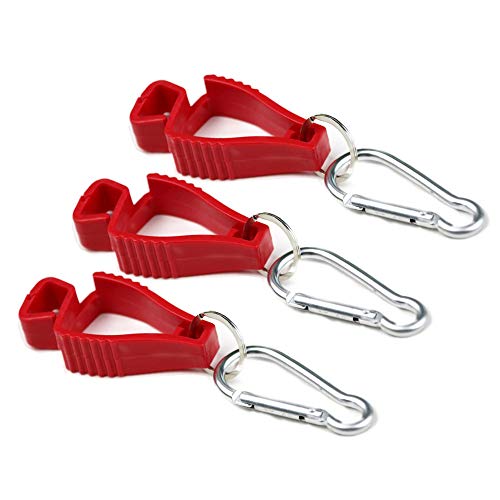 3PCS Glove Grabber Clip Holder Work Safety Clip Glove Keeper - color: Red