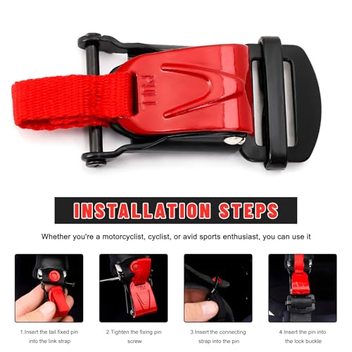 Sun Walker Helmet Quick Release Buckle Kit, Motorcycle Helmet Pull Lock for Chin Strap Up to 1", Bicycle Ratcheted Buckle Set (Red) - color: Red