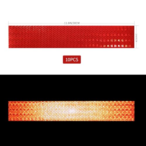 Flexible Crystal Lattice Reflective Tape 2" x 11.8" -10 Pcs Waterproof Outdoor Safety Warning Tape Conspicuity Strong Adhesive Reflector for Bike, Motorcycle, Safety Bollard