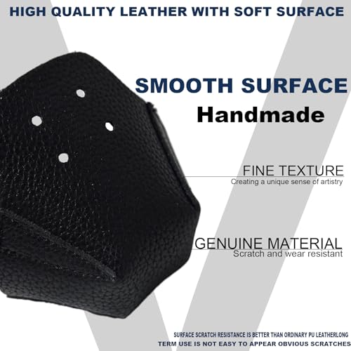100% Real Cowhide | Toe Cap Guard Protectors | Roller Skate Derby Speed 1 Pair(Black) - color: Black