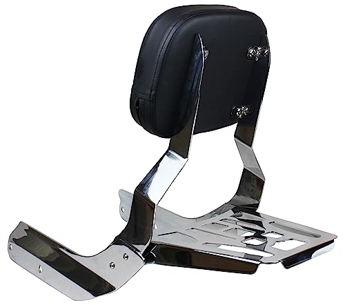 YHMOTO Passenger Sissybar Backrest with Luggage Rack Fits for Honda VTX 1300 1800 N/R/S Models 2002-2008 (Chrome) - size: Chrome