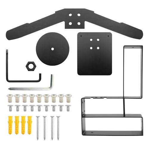 Tactical Gear Wall Mount Stand - Motorcycle Helmet Holder Display Stand with Hooks, Solid Wood Airsoft Plate Carrier Rack for Police, Football and Cycling Suit - color: Black