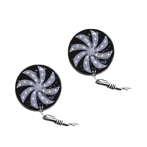 2 Pack LED Strobe Lights Windmill Shape Decor Lights Self-Adhesive 12V Warning Light Emergency Flashing Beacon Lights for Motorcycle Mini Bike Dirt Bike Trucks Cars Bus Tractor ATV Golf Carts