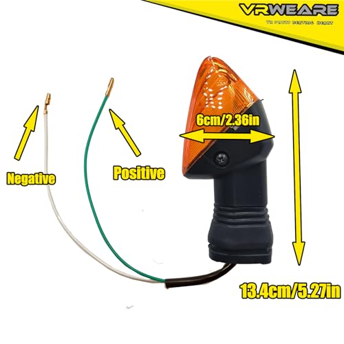 2Pcs Motorcycle Turn Signal Indicator Light Compatible with KAWASAKI ZX6R ZX-6RR KLE500 KLE 650 KLR650 Front/Rear Blinker Lamp (Amber Shell) - color: Amber Shell