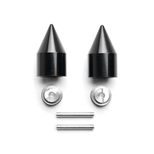 Black Spiked Bar Ends Weights Sliders - Compatible with Honda CBR 600 900 929 954 1000 "RR" and More! (1987-2013)