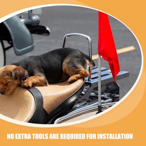 2Pcs Golf Cart Flag Holder, 63in Adjustable Bike Bicycle Motorcycle Flag Pole Mount, Universal Retractable Stainless Steel Bicycle Flagpole Bracket Hitch Rack