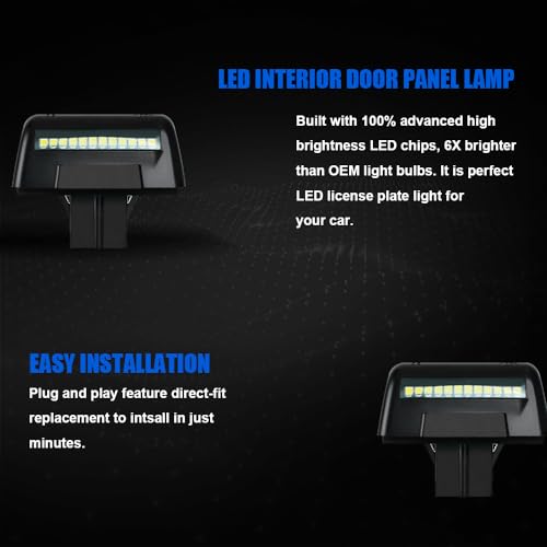 Bestview LED License Plate Lights Assembly Housing Compatible with Ford Transit MK5 MK6 MK7 1985-2014, 6000K White 2-Pieces - color: for 1985-2014 Ford Transit