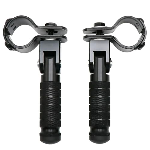 Motorcycle folding pedal, suitable for 1.18-1.35 inches (30-35mm) | Universal 90° foldable pedal bracket for motorcycle/bicycle. Fits 30-35mm (1.18-1.35") round frame bars. - size: Trumpet