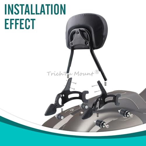 Rear Sissy Bar Detachable Passenger Backrest Pad w/Quick Release Spool Mounting Kit Fits for Indian Roadmaster Challenger Pursuit Chieftain Springfield Vintage 2014-2026,Black