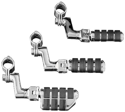 Kuryakyn 7999 Motorcycle Foot Controls: Offset Large ISO Highway Pegs with Magnum Quick Clamps for 1-1/4" Engine Guards/Tubing, Chrome, 1 Pair - size: 1-1/4" Clamps, style: Offset Large ISO Pegs