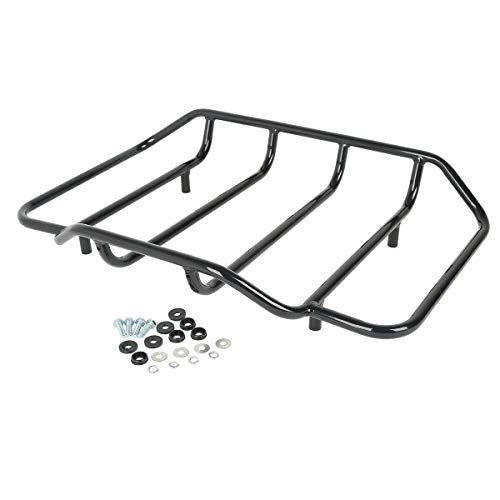 TCMT 10.7" Chopped Trunk Set Fit For Harley Touring 1997-2013 Road King Road Glide Street Glide Electra Glide Pack - color: Chopped Black Lacthes