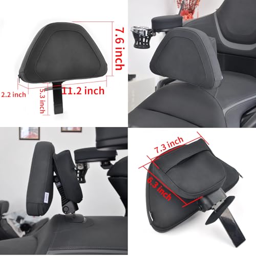 Panical Quick Release Sissy Bar Rider Driver Backrest Back Support Pad For Honda Goldwing GL1800 F6B 2021-2026 Frosted texture