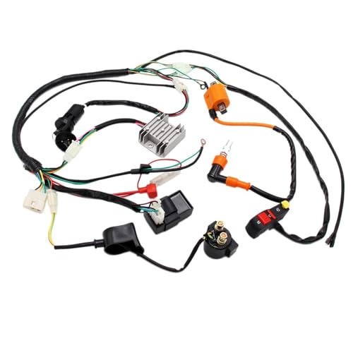 PRO BAT ATV Electric Wiring Harness Wire for 150cc 200cc 250cc Chinese 4-Stroke Engine Pit Dirt Bike Taotao Zongshen Loncin - style: Orange Ignition Coil+Silver Rectifier