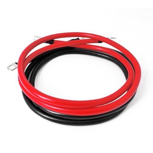 6 AWG Battery Cable 5FT 6 Gauge Pure Copper Battery Inverter Cables with 5/16 in Lugs Both Ends Power Inverter Wire Set for Automotive Solar Power Inverter Marine Boat RV Car Motorcycle (5FT) - size: 5 FT