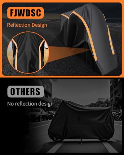 Full Enclosed Motorcycle Cover Waterproof Outdoor/Indoor Storage Waterproof Motorcycle Cover Heavy Duty with Reflective Strips Fits Motorcycles Length up to 96" Windproof Sunproof Dustproof - size: 2.(XXL)96"Lx45"Wx53"H