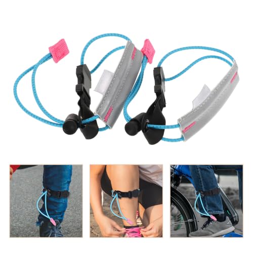 balacoo 2 Pcs Reflective Leg Bands with Elastic Storage Buckle for Night Running and Outdoor Activities, High Visibility Cycling Pant Straps Made of Sturdy Polypropylene Fiber