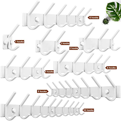 WEBI Coat Rack Wall Mounted,Coat Hooks Wall Mount,Coat Hanger Wall Hook Rack,4 Hooks for Hanging Coats,Hats,Jacket,Clothes,White - size: 4 Hooks