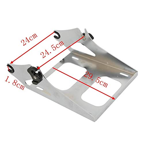 TCMT 13.7" King Motorcycle Trunk Backrest Pad Luggage Rack Two Up Mount Rack Base Plate Fit For Harley 2014-2025 Touring CVO Road King Road Glide Street Glide Electra Glide Pack - color: Style C Chrome 2 Up Rack#1+Base Plate