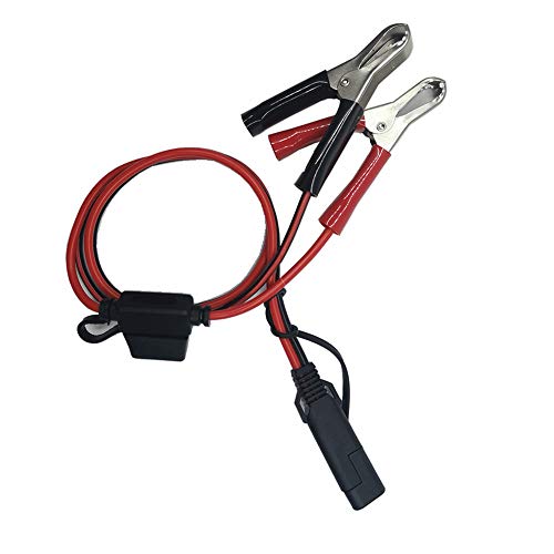 Aligater Clips Trickle Charger Extension Cable - 2FT SAE Battery Charger Clamps 12V-24V Quick Disconnect Extension Cord 15A Fuse for Pump Motorcycle Car Battery Solar Panels 2pack