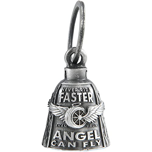 Dream Apparel Motorcycle Bell Guardian Angel Drive Away Gremlin, Biker Bell for Men Women Rider Riding, Good Luck Gift - color: Wing Wheel