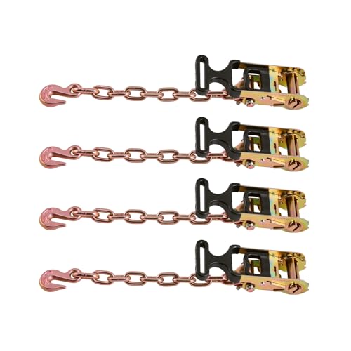 VEVOR Wheel Chock Tie-Down Kit, Tire-Style Tow Dolly Strap, Car Tie Down Kit with Heavy-Duty Hook, Break Strength 10009 lbs & Working Load 3333 lbs Motorcycle System for ATV, SUV, Snowmobiles - style: Tire-Style with Heavy Duty Hook-Yellow