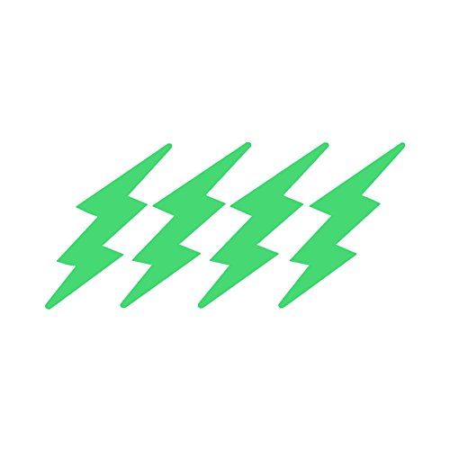 StickerDad Lightning Bolts Pack of 4 for Helmet, Windows, Walls, Bumpers, Laptop, Lockers (Lime Green, 3 Inches) - color: Lime Green