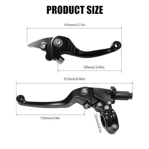 7/8inch 22mm Universal Motorcycle Clutch Brake Lever Folding Levers for 50/110/125/140/150cc Dirt Pit Bike SSR RFZ 125 DBX18/19 Xpro Coolster Thumpstar Baja Apollo (Black) - color: Black