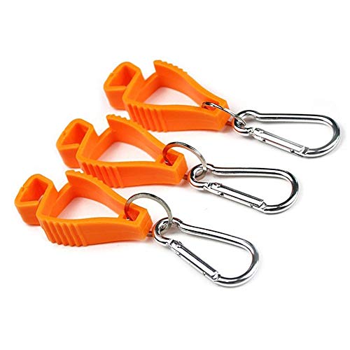 3PCS Glove Grabber Clip Holder Work Safety Clip Glove Keeper - color: Orange