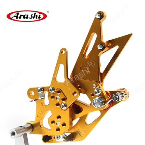 Arashi Version 2.0 Adjustable Rearsets for Honda CBR600RR 2017-2023 ABS include, Gold - color: Gold, size: CBR600RR 2017-2023 ABS include