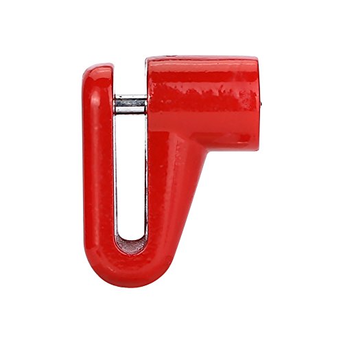 Metal Motorcycle Wheel Lock, Anti Theft Disc Brake Security Lock with Keys and Plastic Frame, Black and Red - color: Red