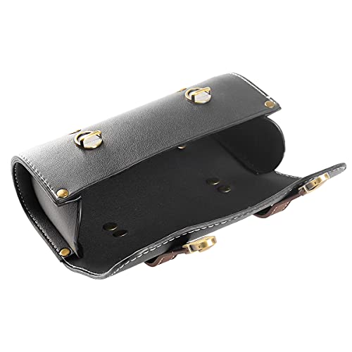 YIBO Motorcycle Fork Bag Quick Release Bag Side Bag Waterproof Universal Tool Bag American Bicycle Side Bag Leather Small Tool Bag (Black 2) - color: Black 2
