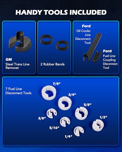 Orion Motor Tech Fuel Line Disconnect & Hose Clamp Pliers Tool Set, 35pc Master Disconnect Tool Kit with Fuel A/C Disconnect Pliers, Auto Long Reach Hose Clamp Remover Kit with Clic R Type Swivel Jaw