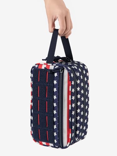 QT&QY Tactical Toiletry Bag For Men Hygiene Bag EDC Military Tool Molle Pouches Small Dopp Kit Mens Shaving Kit Travel shower Bags Star-Spangled - color: 1 US Star-Spangled