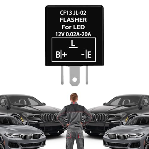 Flasher Relay for LED Turn Signal CF13 LED Flasher Relay 3-Pin 12V LED Electronic Turn Signal Flash Plugin Flasher for Lights Fix Hazard Warn Hyper Blink Flash CF-13 EP34 JL-02(Fixed) - size: CF13 Fixed