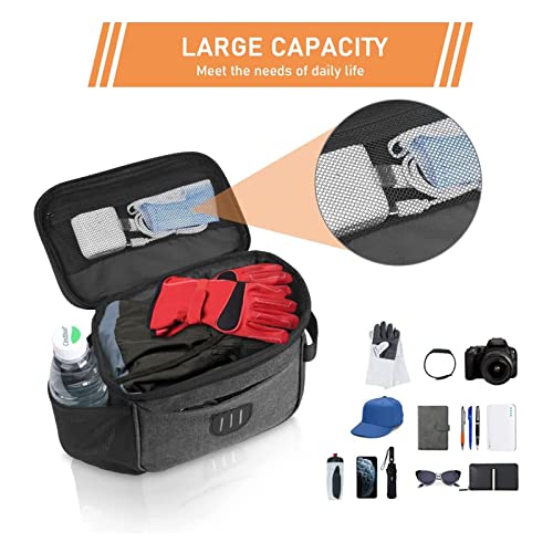 Bike Handlebar Bag Bicycle Front Bag Shoulder Bag Storage Bag with Shoulder Strap for Road Mountain Bike Cycling Travel -Grey