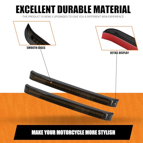 Motorcycle Saddlebag Tail Light Running Brake Sequential Turn Signal LED Lamp Fit for Harley Touring Street Gilde Road King Road Gilde Electra Glide Ultra Limited 2014-2023 (Black Lens) - color: Black Lens
