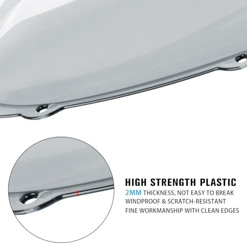 Motorcycle Windscreen Windshield Replacement for Ducati Panigale V4 2025 2026 PC Windscreen Double Bubble (Black) - color: black