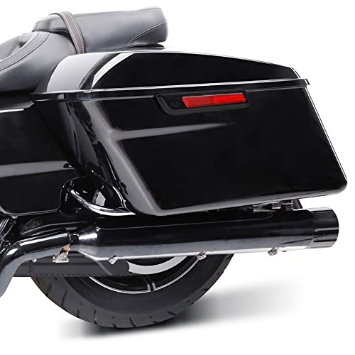 XFMT Motorcycle Saddlebags Hard Saddle Bags W/Black Latches & Liners For Harley Touring Road King Street Glide Road Glide Electra Glide 2014-2024, Vivid Black - color: Standard-Vivid Black W/ Black Latches